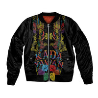Philippines Kadayawan Festival Bomber Jacket Polynesian Tribal Art Barong Style LT03 Unisex Black - Polynesian Pride