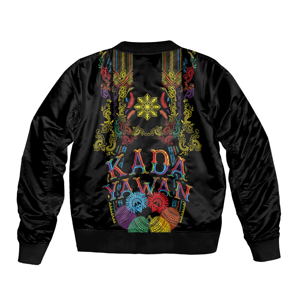 Philippines Kadayawan Festival Bomber Jacket Polynesian Tribal Art Barong Style LT03 - Polynesian Pride