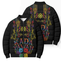 Philippines Kadayawan Festival Bomber Puffer Jacket Polynesian Tribal Art Barong Style LT03 - Polynesian Pride