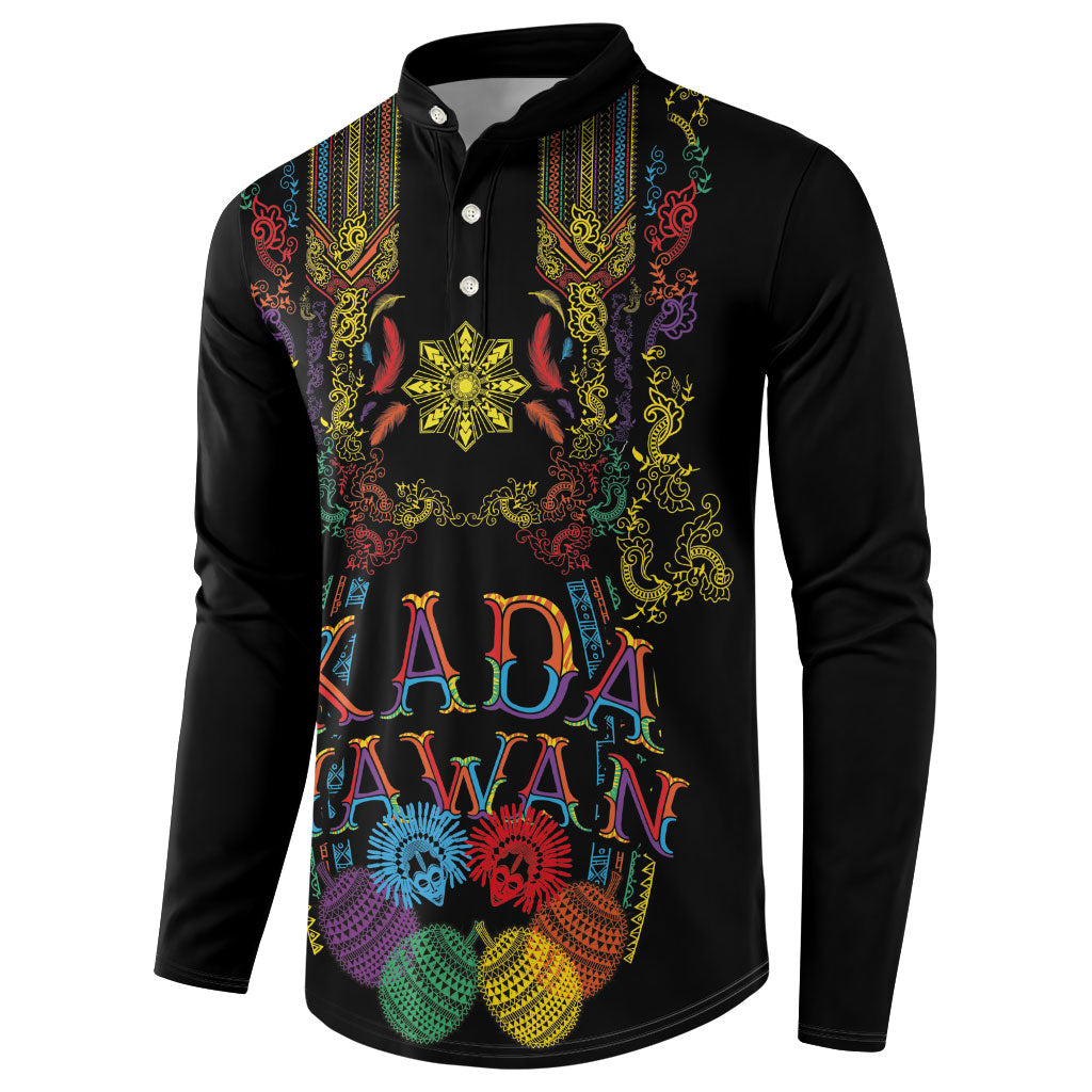 Philippines Kadayawan Festival Button Sweatshirt Polynesian Tribal Art Barong Style LT03 - Polynesian Pride