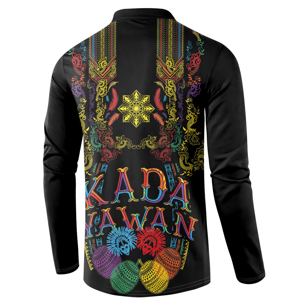 Philippines Kadayawan Festival Button Sweatshirt Polynesian Tribal Art Barong Style LT03 - Polynesian Pride