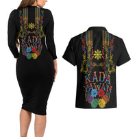 Philippines Kadayawan Festival Couples Matching Long Sleeve Bodycon Dress and Hawaiian Shirt Polynesian Tribal Art Barong Style LT03 - Polynesian Pride
