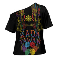 Philippines Kadayawan Festival Cross Shoulder Shirt Polynesian Tribal Art Barong Style LT03 - Polynesian Pride