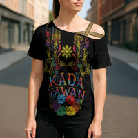 Philippines Kadayawan Festival Cross Shoulder Shirt Polynesian Tribal Art Barong Style LT03 - Polynesian Pride