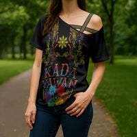 Philippines Kadayawan Festival Cross Shoulder Shirt Polynesian Tribal Art Barong Style LT03 - Polynesian Pride