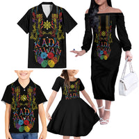 Philippines Kadayawan Festival Family Matching Off The Shoulder Long Sleeve Dress and Hawaiian Shirt Polynesian Tribal Art Barong Style LT03 - Polynesian Pride
