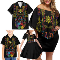 Philippines Kadayawan Festival Family Matching Off Shoulder Short Dress and Hawaiian Shirt Polynesian Tribal Art Barong Style LT03 - Polynesian Pride
