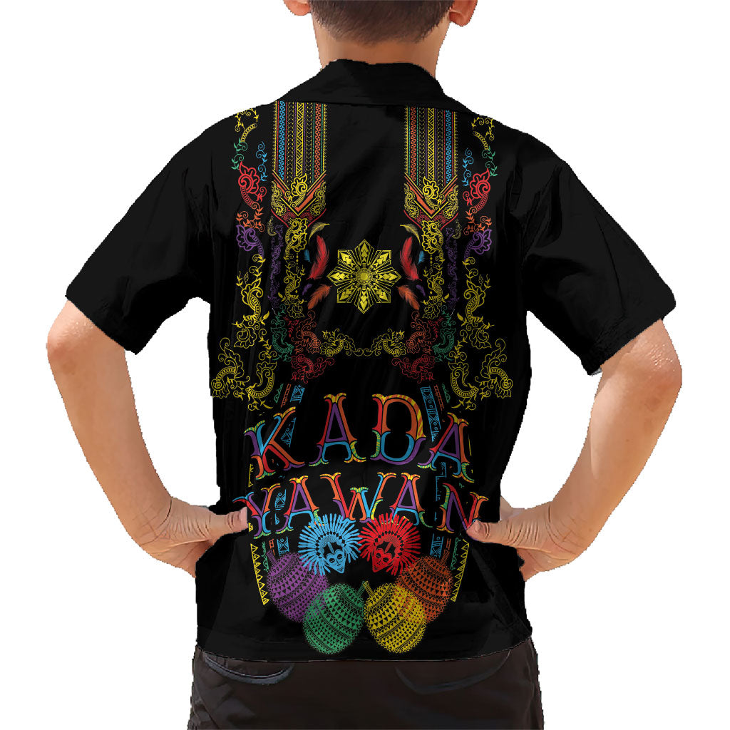 Philippines Kadayawan Festival Family Matching Tank Maxi Dress and Hawaiian Shirt Polynesian Tribal Art Barong Style LT03 - Polynesian Pride
