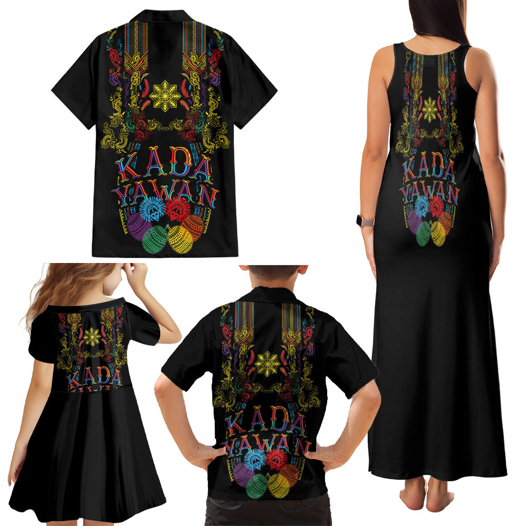 Philippines Kadayawan Festival Family Matching Tank Maxi Dress and Hawaiian Shirt Polynesian Tribal Art Barong Style LT03 - Polynesian Pride