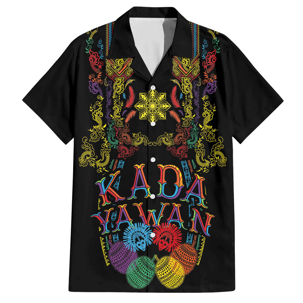 Philippines Kadayawan Festival Hawaiian Shirt Polynesian Tribal Art Barong Style LT03 Black - Polynesian Pride