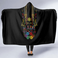 Philippines Kadayawan Festival Hooded Blanket Polynesian Tribal Art Barong Style LT03 One Size Black - Polynesian Pride