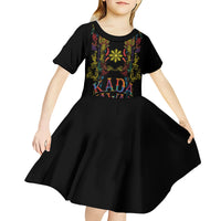 Philippines Kadayawan Festival Kid Short Sleeve Dress Polynesian Tribal Art Barong Style LT03 - Polynesian Pride