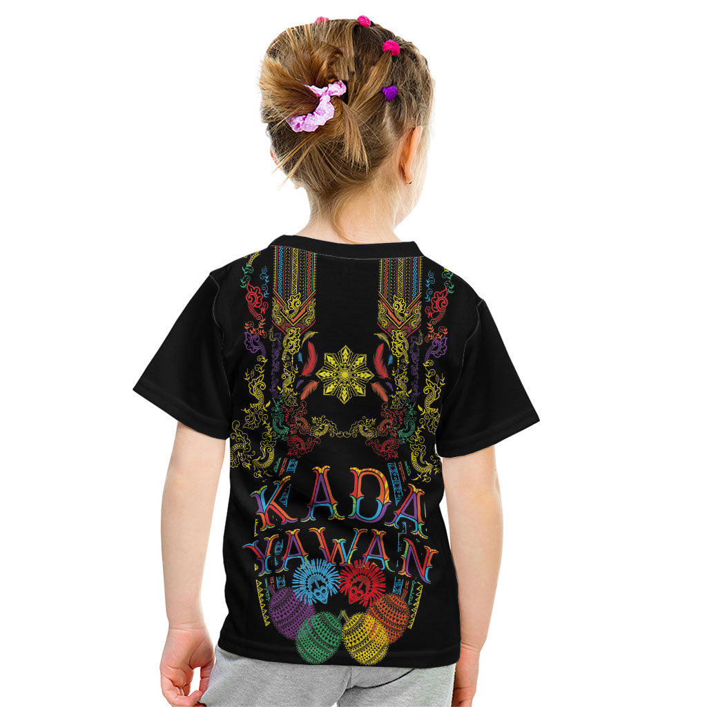 Philippines Kadayawan Festival Kid T Shirt Polynesian Tribal Art Barong Style LT03 - Polynesian Pride
