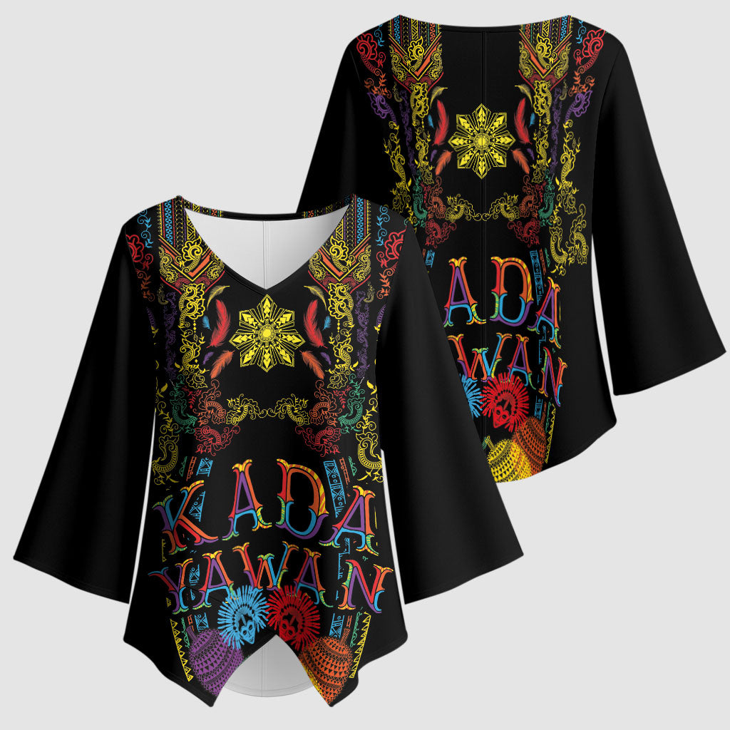 Philippines Kadayawan Festival Kimono Sleeve Blouse Polynesian Tribal Art Barong Style LT03 - Polynesian Pride