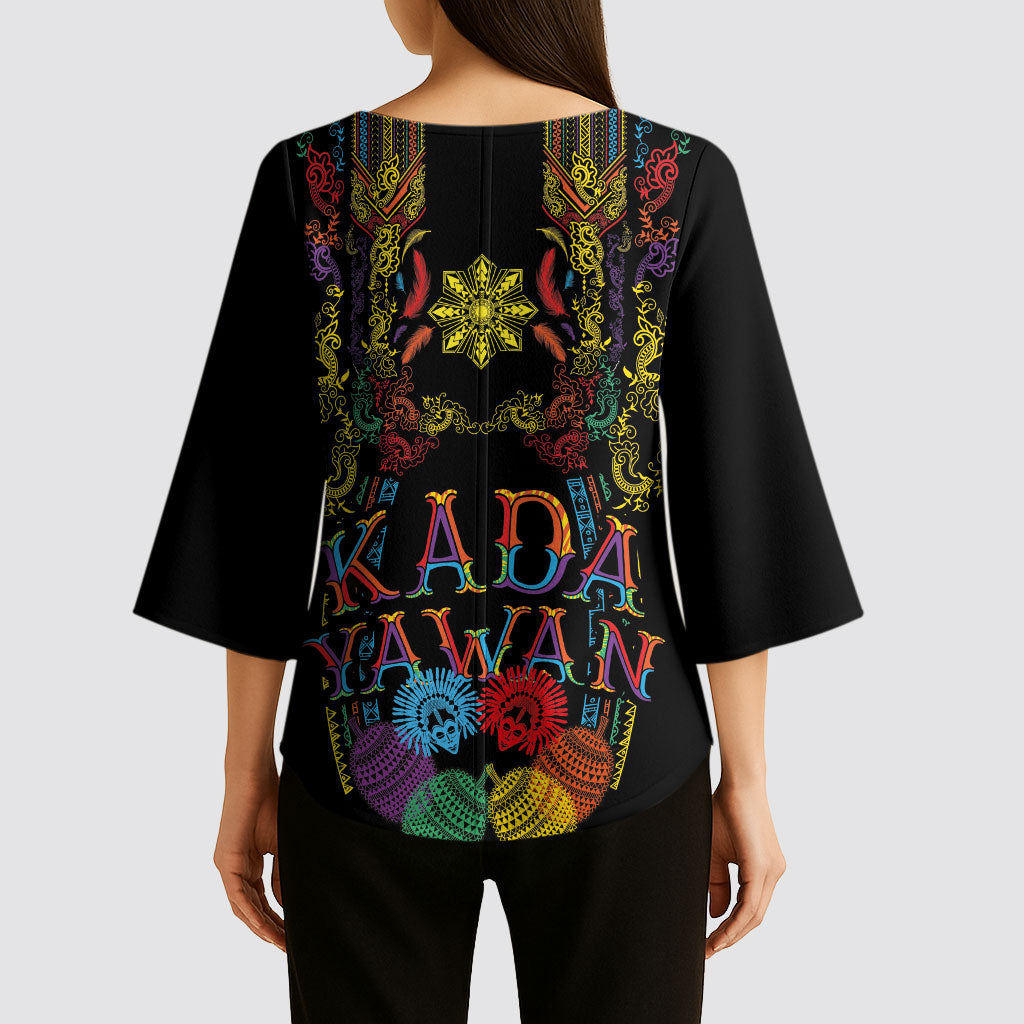 Philippines Kadayawan Festival Kimono Sleeve Blouse Polynesian Tribal Art Barong Style LT03 - Polynesian Pride