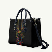 Philippines Kadayawan Festival Leather Bag Polynesian Tribal Art Barong Style LT03 Black - Polynesian Pride