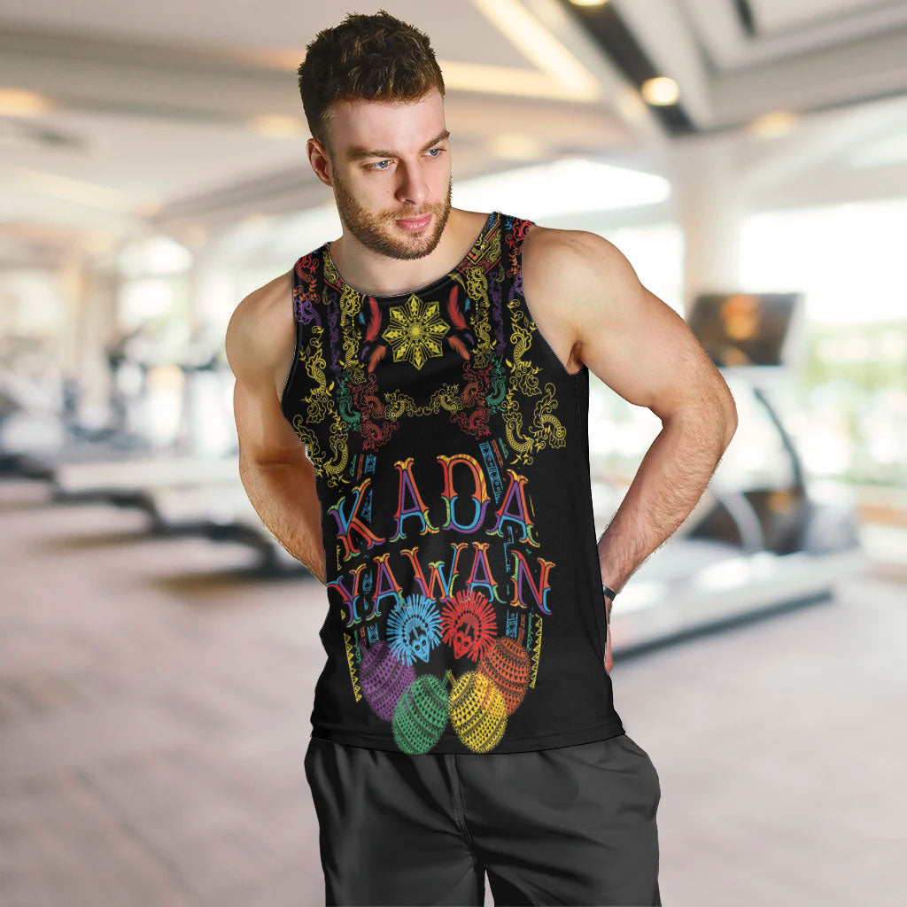 Philippines Kadayawan Festival Men Tank Top Polynesian Tribal Art Barong Style LT03 Black - Polynesian Pride