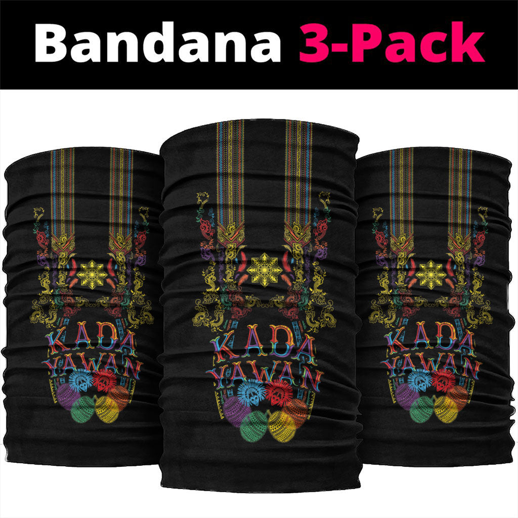 Philippines Kadayawan Festival Neck Gaiter Polynesian Tribal Art Barong Style LT03 package One Size: 25*50cm Black - Polynesian Pride