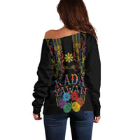 Philippines Kadayawan Festival Off Shoulder Sweater Polynesian Tribal Art Barong Style LT03 - Polynesian Pride