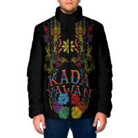 Philippines Kadayawan Festival Padded Jacket Polynesian Tribal Art Barong Style LT03 Men Black - Polynesian Pride