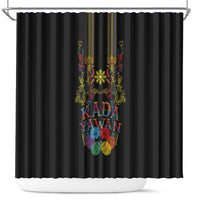 Philippines Kadayawan Festival Shower Curtain Polynesian Tribal Art Barong Style LT03 Black - Polynesian Pride