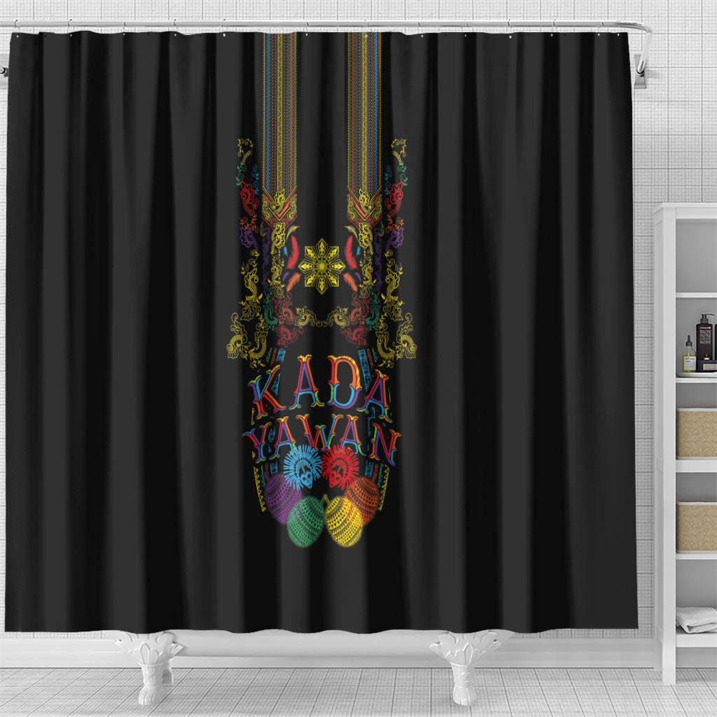 Philippines Kadayawan Festival Shower Curtain Polynesian Tribal Art Barong Style LT03 - Polynesian Pride
