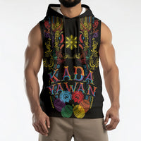 Philippines Kadayawan Festival Sleeveless Hoodie Polynesian Tribal Art Barong Style LT03 - Polynesian Pride