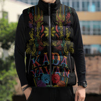 Philippines Kadayawan Festival Sleeveless Puffer Jacket Polynesian Tribal Art Barong Style LT03 - Polynesian Pride