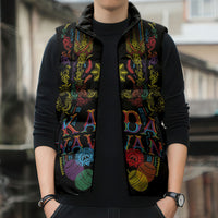 Philippines Kadayawan Festival Sleeveless Puffer Jacket Polynesian Tribal Art Barong Style LT03 - Polynesian Pride