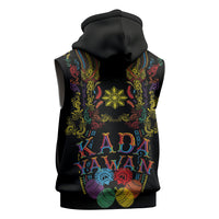 Philippines Kadayawan Festival Sleeveless Zip Hoodie Polynesian Tribal Art Barong Style LT03 - Polynesian Pride