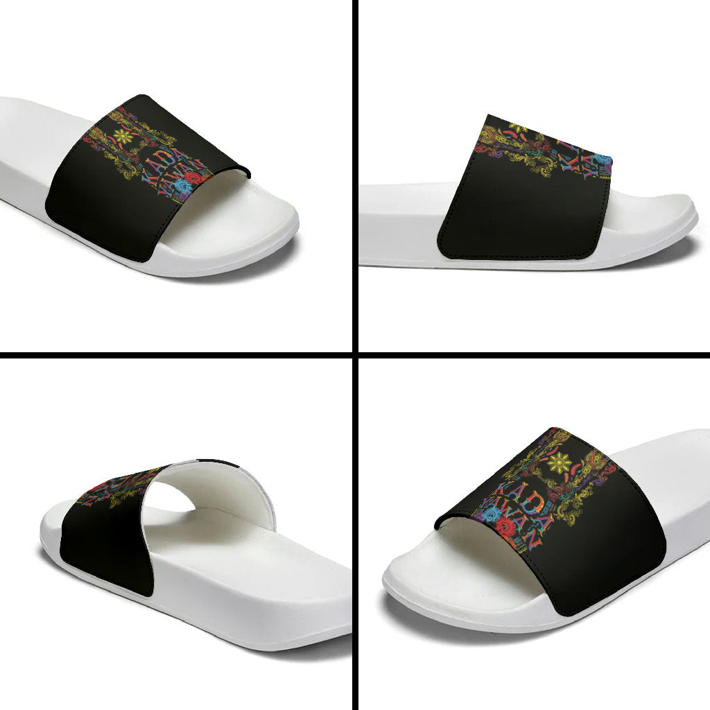 Philippines Kadayawan Festival Slide Sandals Polynesian Tribal Art Barong Style LT03 - Polynesian Pride
