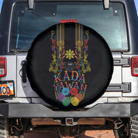 Philippines Kadayawan Festival Spare Tire Cover Polynesian Tribal Art Barong Style LT03 Black - Polynesian Pride