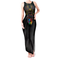 Philippines Kadayawan Festival Tank Maxi Dress Polynesian Tribal Art Barong Style LT03 Women Black - Polynesian Pride