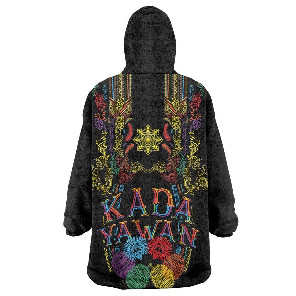 Philippines Kadayawan Festival Wearable Blanket Hoodie Polynesian Tribal Art Barong Style LT03 - Polynesian Pride