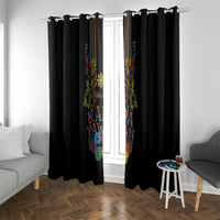 Philippines Kadayawan Festival Window Curtain Polynesian Tribal Art Barong Style LT03 With Grommets Black - Polynesian Pride