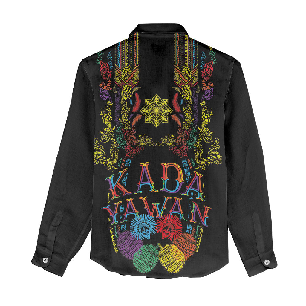 Philippines Kadayawan Festival Women Casual Shirt Polynesian Tribal Art Barong Style LT03 - Polynesian Pride
