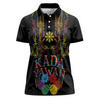 Philippines Kadayawan Festival Women Polo Shirt Polynesian Tribal Art Barong Style LT03 Female Black - Polynesian Pride