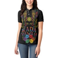 Philippines Kadayawan Festival Women Polo Shirt Polynesian Tribal Art Barong Style LT03 - Polynesian Pride