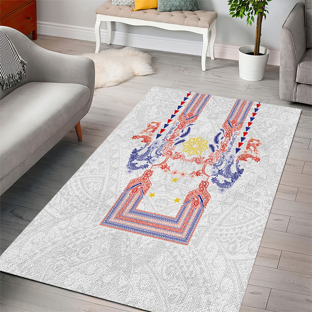 Philippines Barong Style Area Rug Polynesian Kakau Art Tattoos with Tribal Filipino Sun LT03 - Polynesian Pride