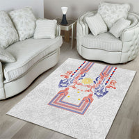 Philippines Barong Style Area Rug Polynesian Kakau Art Tattoos with Tribal Filipino Sun LT03 - Polynesian Pride