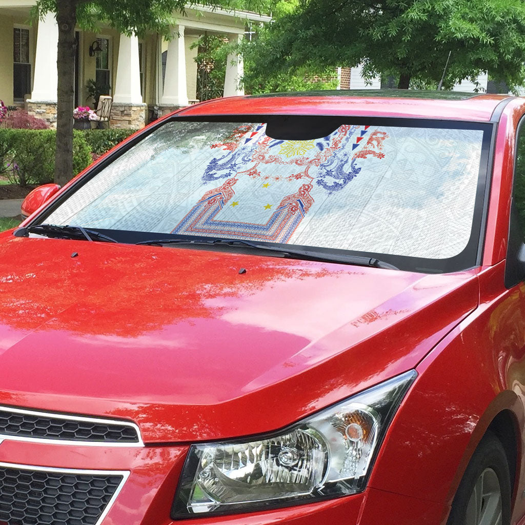 Philippines Barong Style Auto Sun Shade Polynesian Kakau Art Tattoos with Tribal Filipino Sun LT03 - Polynesian Pride