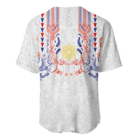 Philippines Barong Style Baseball Jersey Polynesian Kakau Art Tattoos with Tribal Filipino Sun LT03 - Polynesian Pride