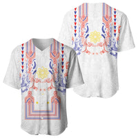 Philippines Barong Style Baseball Jersey Polynesian Kakau Art Tattoos with Tribal Filipino Sun LT03 - Polynesian Pride