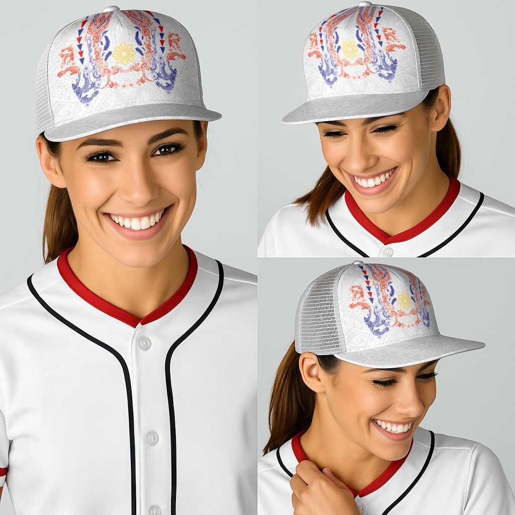 Philippines Barong Style Baseball Net Cap Polynesian Kakau Art Tattoos with Tribal Filipino Sun LT03 - Polynesian Pride
