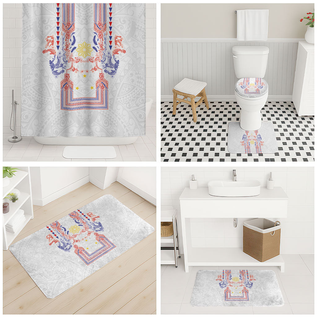 Philippines Barong Style Bathroom Set Polynesian Kakau Art Tattoos with Tribal Filipino Sun LT03 - Polynesian Pride