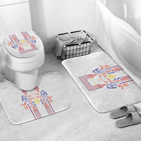 Philippines Barong Style Bathroom Set Polynesian Kakau Art Tattoos with Tribal Filipino Sun LT03 Mat Set Only (3 pcs) One Size White - Polynesian Pride