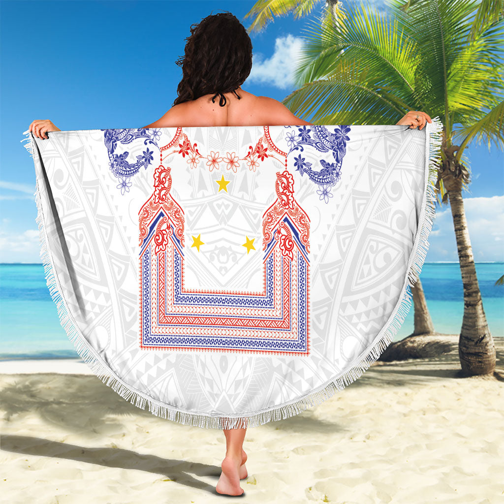 Philippines Barong Style Beach Blanket Polynesian Kakau Art Tattoos with Tribal Filipino Sun LT03 - Polynesian Pride