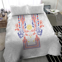Philippines Barong Style Bedding Set Polynesian Kakau Art Tattoos with Tribal Filipino Sun LT03 - Polynesian Pride