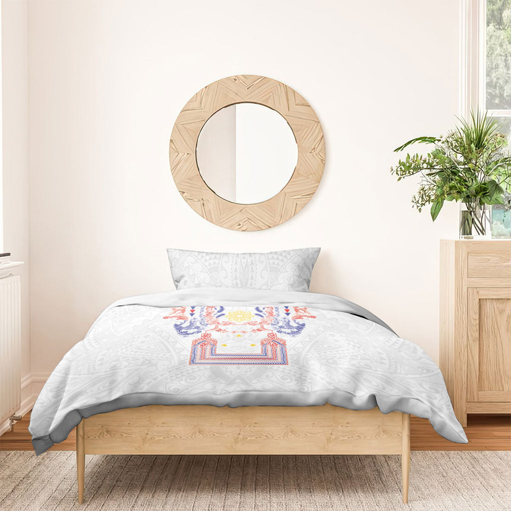 Philippines Barong Style Bedding Set Polynesian Kakau Art Tattoos with Tribal Filipino Sun LT03 - Polynesian Pride
