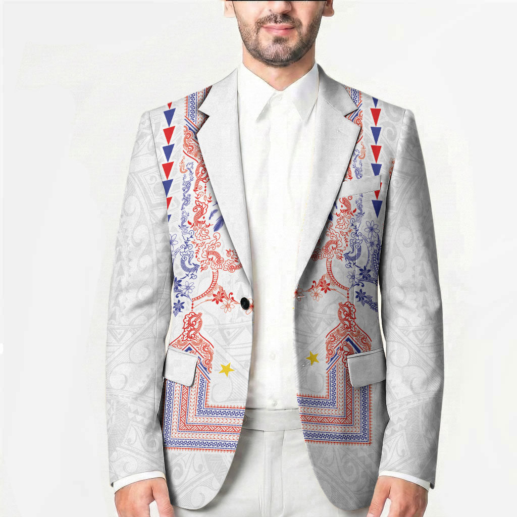 Philippines Barong Style Blazer Polynesian Kakau Art Tattoos with Tribal Filipino Sun LT03 - Polynesian Pride
